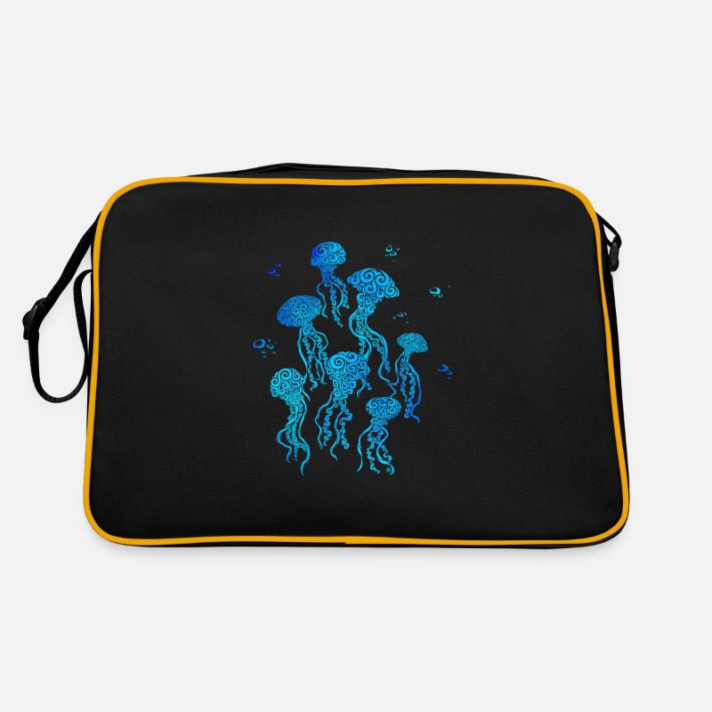 Swirly Jellyfish Retro Tasche