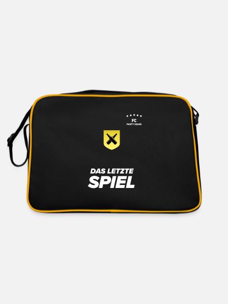 junggesellenabschied fußball bräutigam team trikot - Retro Tasche - Schwarz/Gold