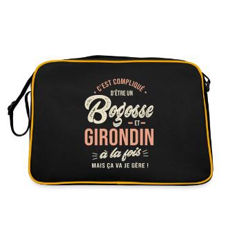 Girondin Bogosse Cadeau Humour Bordeaux Bordelais - Sac Retro - noir/or - Dos