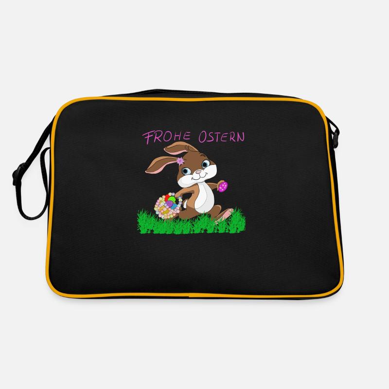 Osterhase mit Korb Retro Tasche