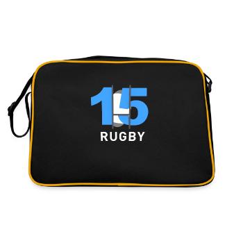 RUGBY 15 bleu et blanc - Sac Retro - noir/or - Dos