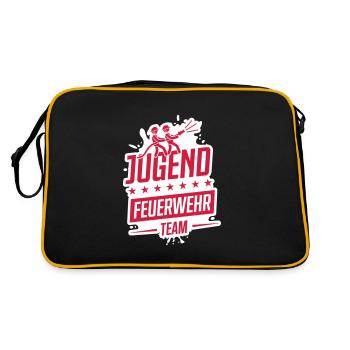 feuerwehr jugendfeuerwehr team - Retro Tasche - Schwarz/Gold - Hinten
