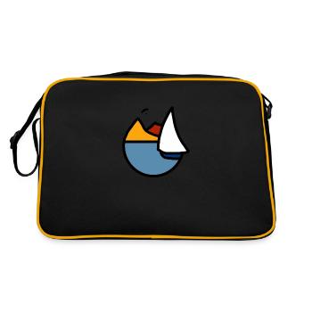 sailing and paragliding - Retro Tasche - Schwarz/Gold - Hinten