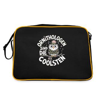 Ornithologen sind die Coolsten lustige Eule - Retro Tasche - Schwarz/Gold - Hinten