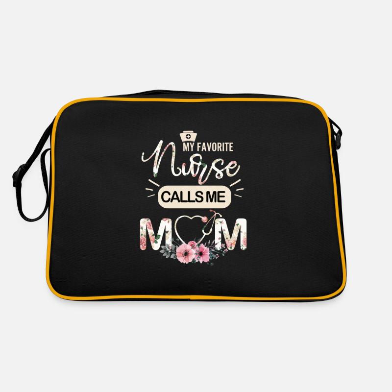 Meine Lieblingskrankenschwester nennt mich Mama - Retro Tasche - Schwarz/Gold