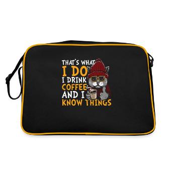 That's What I Do, I Drink Coffee And I Know Things - Retro Bag - black/gold - Back