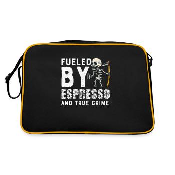 Fueled By Espresso And True Crime - Retro Bag - black/gold - Back