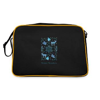 Merveilles d'hiver | Motif de merveille d'hiver - Sac Retro - noir/or - Dos