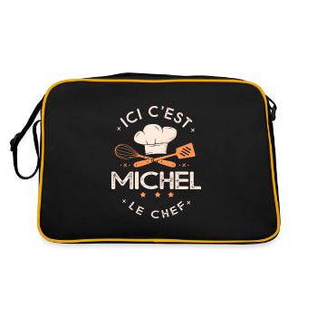 Michel Chef Ici c est michel le chef cuisinier - Sac Retro - noir/or - Dos
