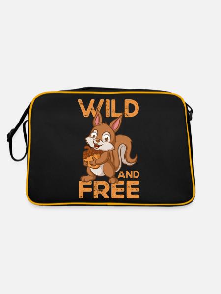 Squirrel squirrel squirrel-lover-S - Retro Bag - black/gold - Back