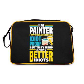 Painter Painting Funny Quote - Retro Tasche - Schwarz/Gold - Hinten
