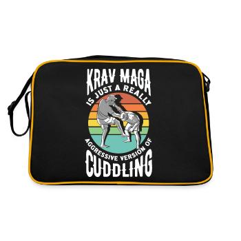 Martial Arts Self Defense Krav Maga Funny Quote - Retro Tasche - Schwarz/Gold - Hinten
