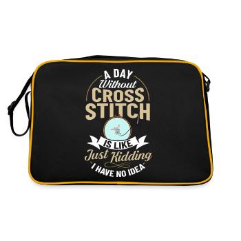 Cross Stitch Pattern Cross Stitch Needles Embroidery Weaving - Retro Bag - black/gold - Back