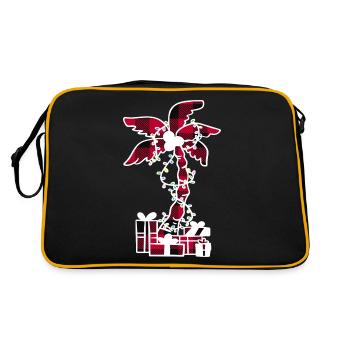 Christmas Palm Leaves Feeling Caro Pattern - Retro Bag - black/gold - Back