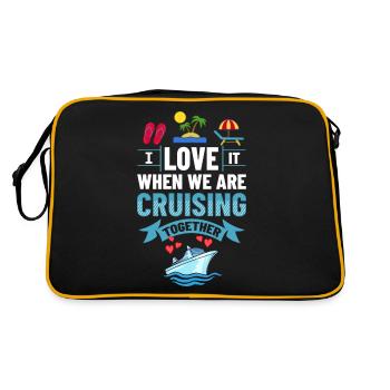Kreuzfahrtschiff Reise Kreuzfahrt Kreuzfahrtreise - Retro Tasche - Schwarz/Gold - Hinten