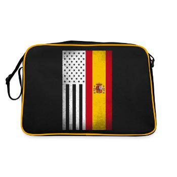 Spanien Design für stolze spanische Amerikaner - Retro Tasche - Schwarz/Gold - Hinten