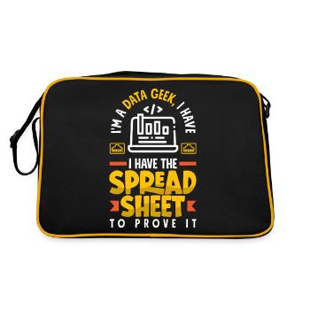 I'm A Data Geek I Have The Spreadsheet To Prove It - Retro Tasche - Schwarz/Gold - Hinten