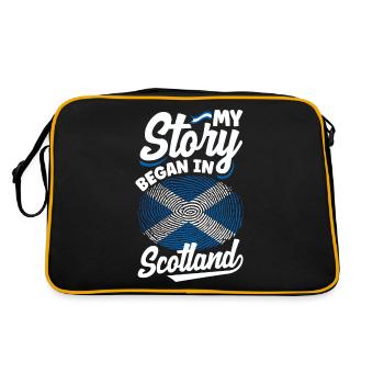 Scottish Scotland Scottish Flag Quote - Retro Bag - black/gold - Back