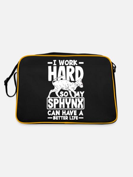 Je travaille dur pour que mon Sphynx puisse avoir une vie meilleure - Sac Retro - noir/or - Dos