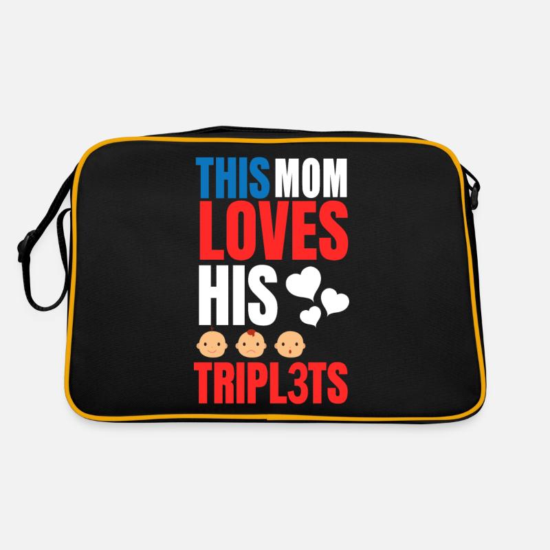 Diese Mutter liebt seine Drillinge lustige Mutter Retro Tasche