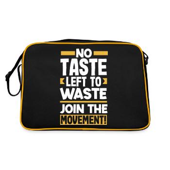 No Taste Left to Waste: Join the Movement! - Retro Bag - black/gold - Back
