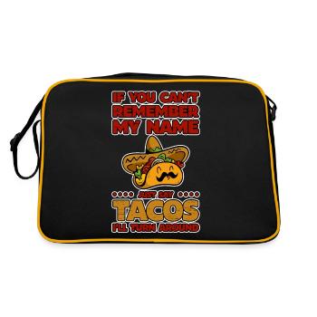 Dites simplement des tacos, je vais tourner autour de 4 - Sac Retro - noir/or - Dos