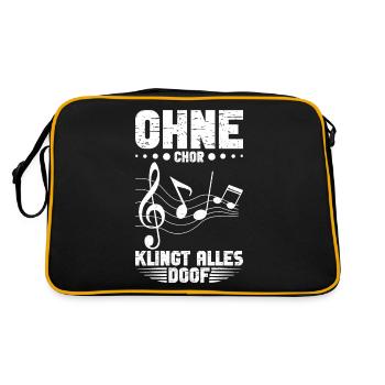 Chor Singen Chorleiter Sopransänger Chorsänger - Retro Tasche - Schwarz/Gold - Hinten