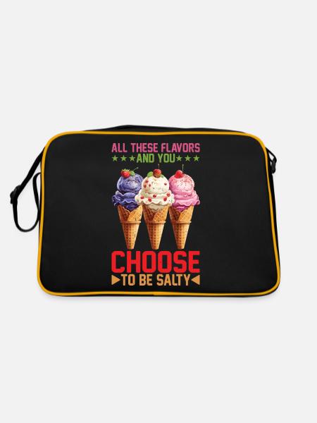 All These Flavors And You Choose To Be Salty 18 - Retro Tasche - Schwarz/Gold - Hinten