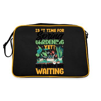 My Plants are Waiting Gardener's - Retro Tasche - Schwarz/Gold - Hinten
