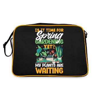 My Plants are Waiting Gardener's - Retro Tasche - Schwarz/Gold - Hinten