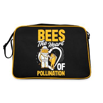 Apiculteur Heartbeat Nid d’abeille Amour Pollinisation - Sac Retro - noir/or - Dos