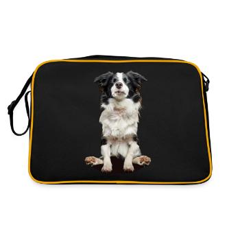 Border Collie - Retro Bag - black/gold - Back