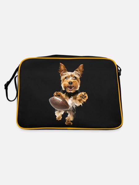 Yorkshire Terrier - Retro Bag - black/gold - Back