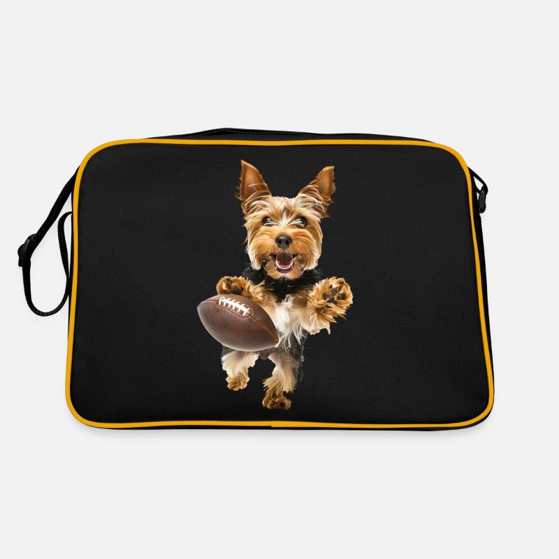 Yorkshire Terrier - Retro Tasche - Schwarz/Gold