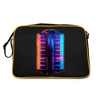 Akkordeon - Retro Tasche - Schwarz/Gold - Hinten