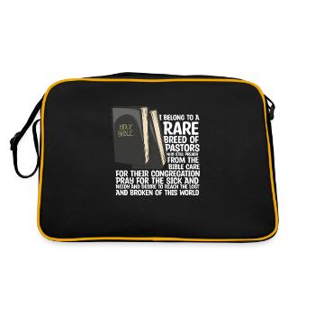 I Belong To A Rare Breed Of Pastors - Retro Tasche - Schwarz/Gold - Hinten