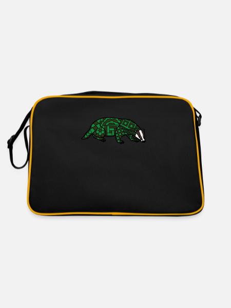 ZenDoodle "Badger" - Retro Bag - black/gold - Back