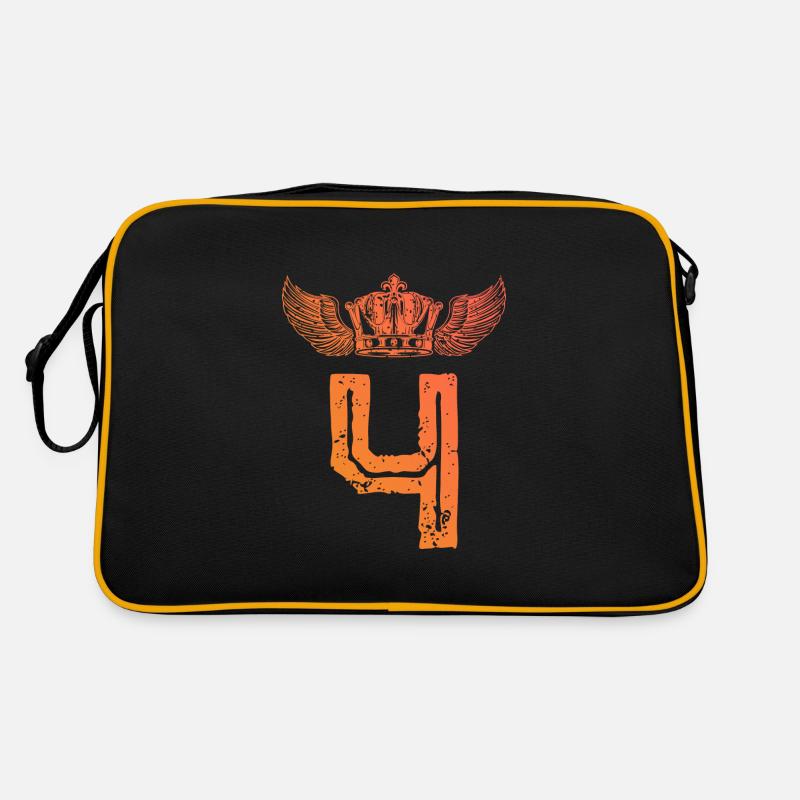 4 Zahl Krone Retro Tasche