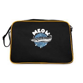 Meow Catfish Fishing Fish Hunting - Retro Tasche - Schwarz/Gold - Hinten
