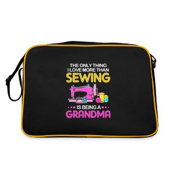 Sewing Machine Seamstress - Retro Bag - black/gold - Back