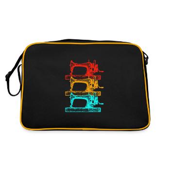Sewing Machine Seamstress - Retro Bag - black/gold - Back