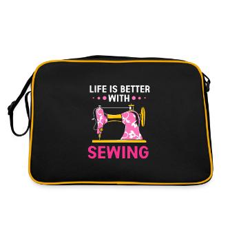 Sewing Machine Seamstress - Retro Bag - black/gold - Back