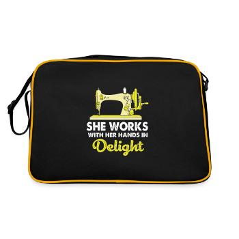 Sewing Machine Seamstress - Retro Bag - black/gold - Back