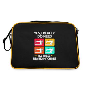 Sewing Machine Seamstress - Retro Bag - black/gold - Back