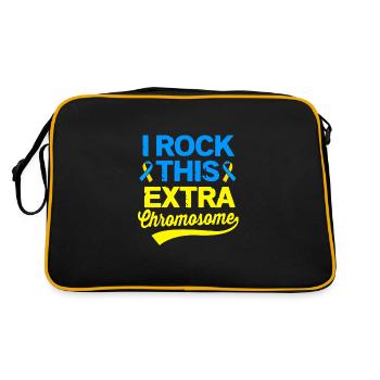 Down syndrome T21 chromosome trisomy - Retro Bag - black/gold - Back