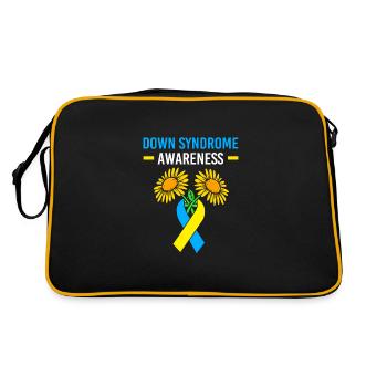 Down syndrome T21 chromosome trisomy sunflower - Retro Bag - black/gold - Back