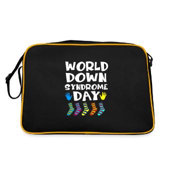 Down syndrome T21 chromosome trisomy - Retro Bag - black/gold - Back