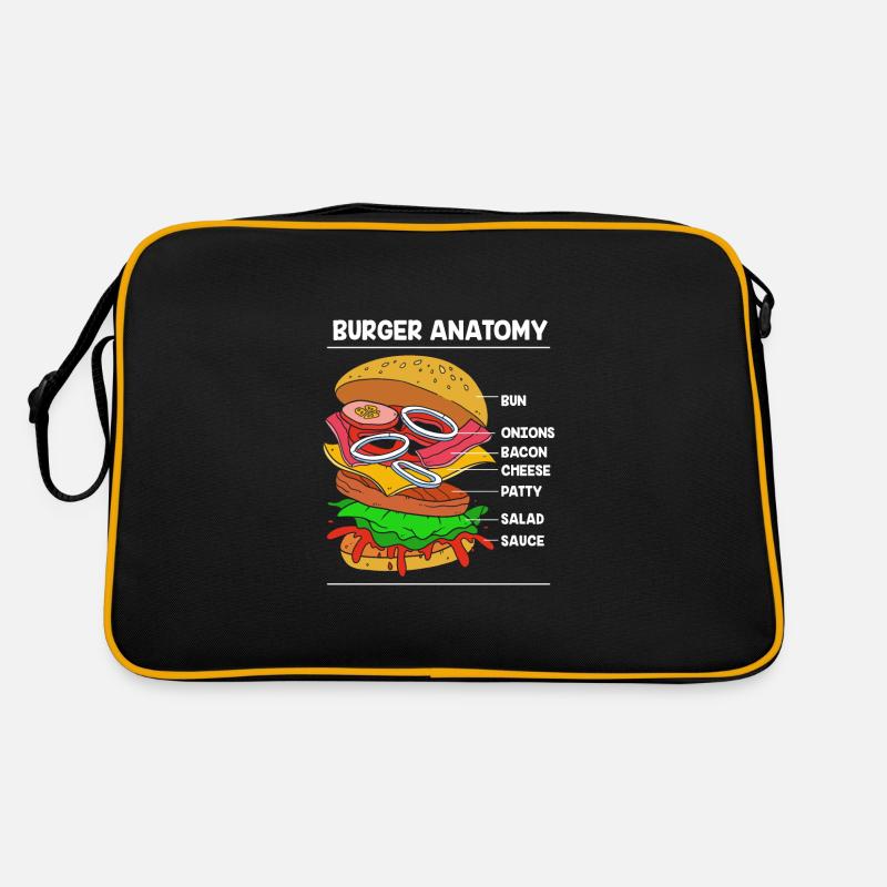 Cheeseburger Anatomie Retro Tasche