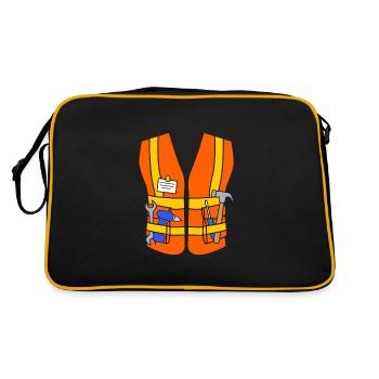 Construction worker construction site - Retro Bag - black/gold - Back