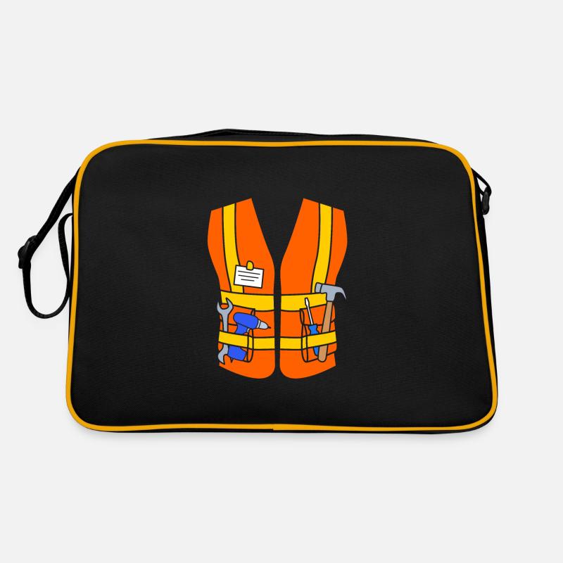 Bauarbeiter Baustelle Retro Tasche